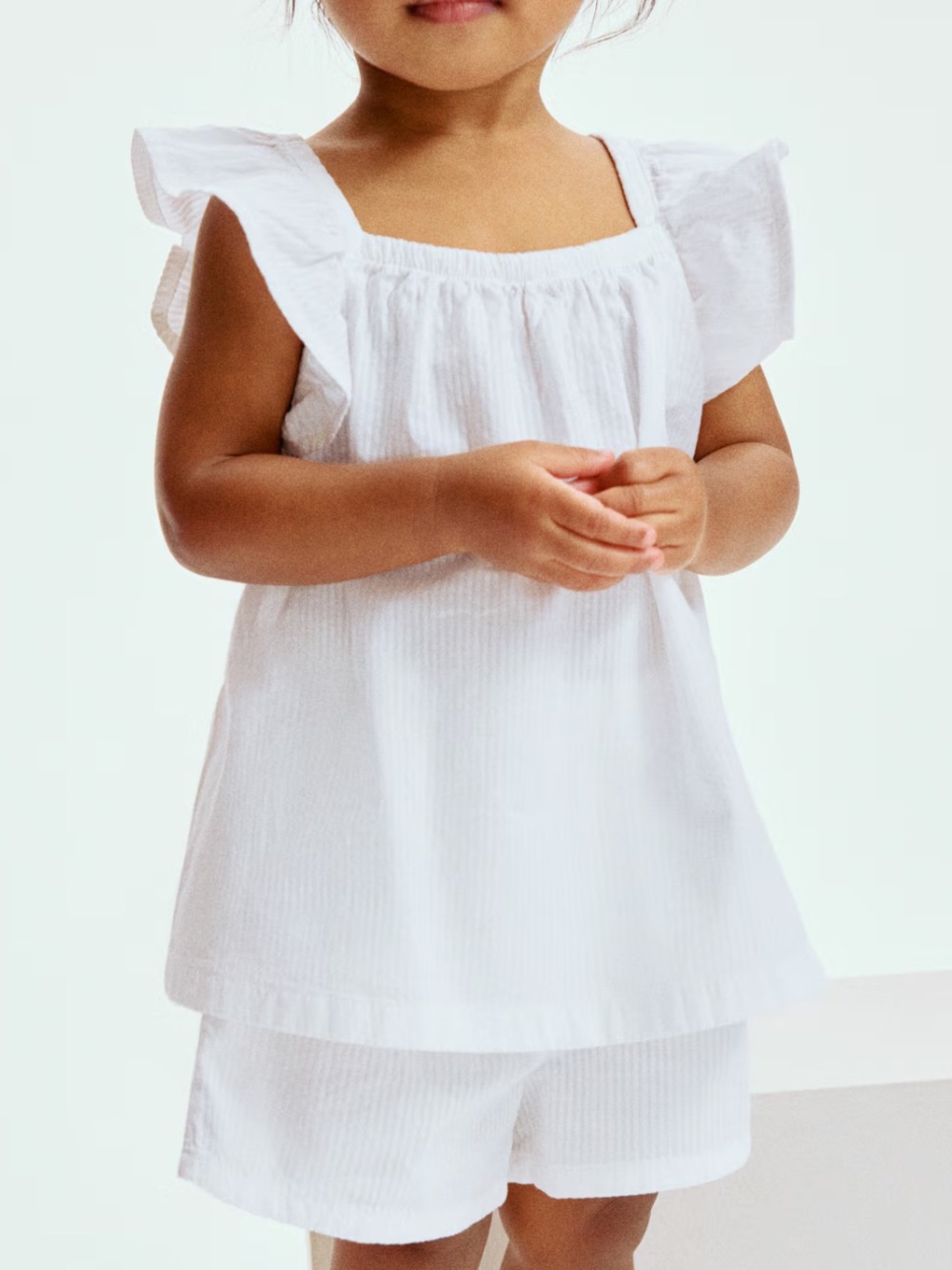 H&M White Ruffle Sleeve Tank Top for Kids